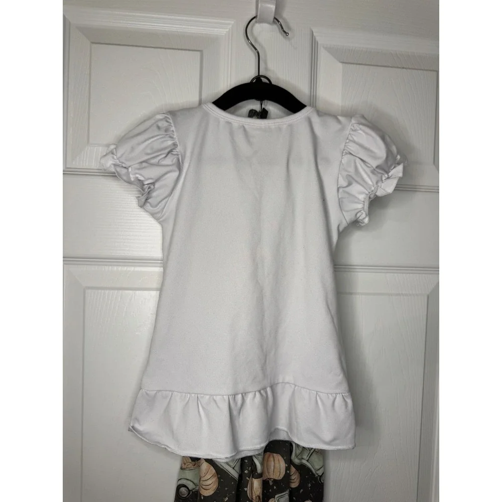 Toddler Girls Pumpkin Patch Truck Bell Bottom Outfit Set 2T White Green Brown